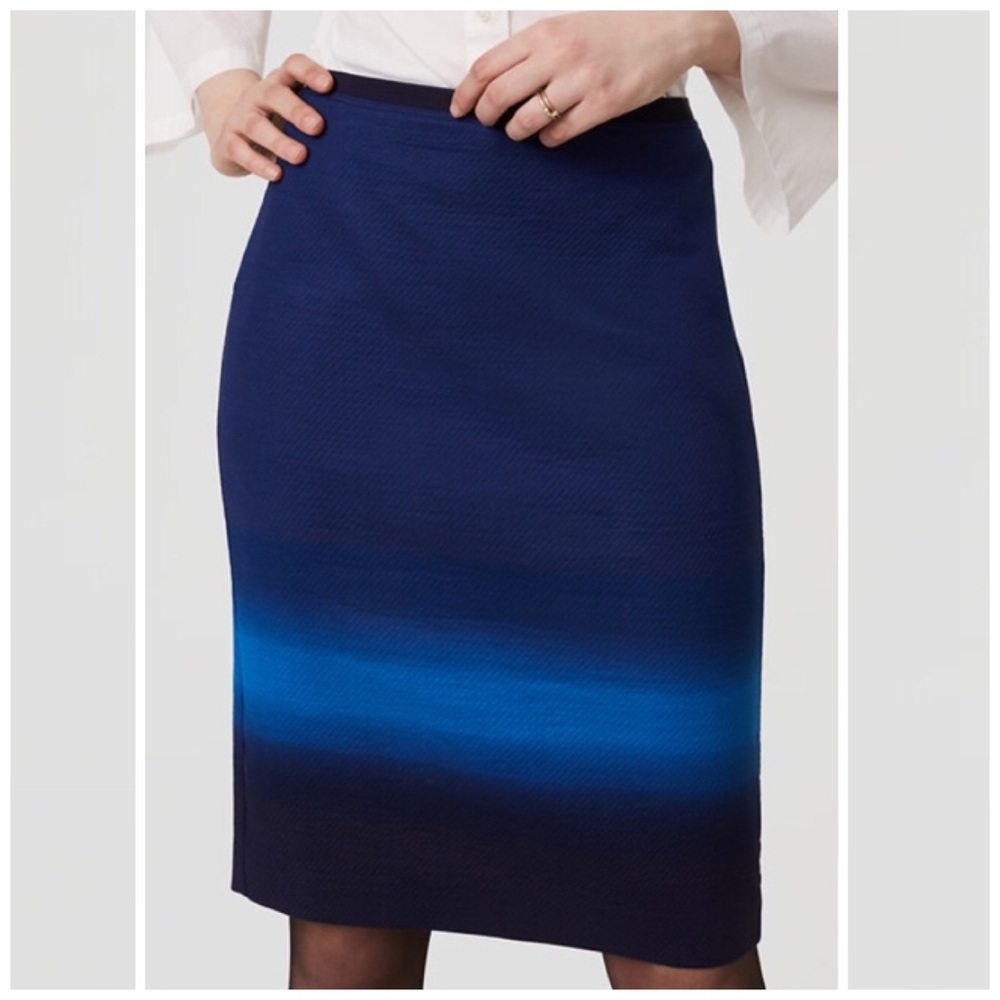 NWT Loft Blue Ombré Skirt